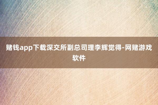 赌钱app下载深交所副总司理李辉觉得-网赌游戏软件