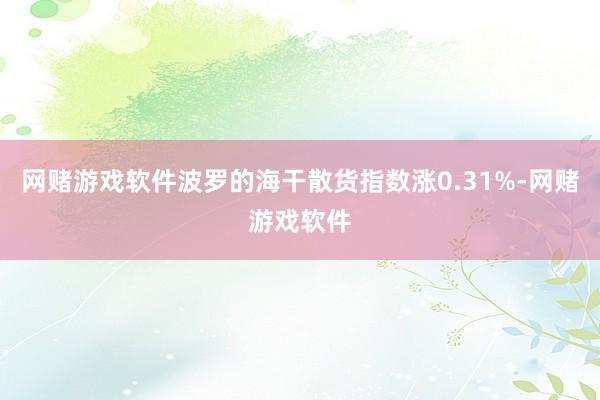 网赌游戏软件波罗的海干散货指数涨0.31%-网赌游戏软件